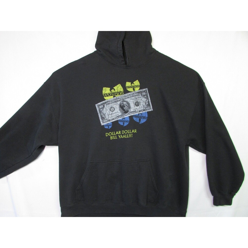 Wu Tang Clan Hoodie Mens Med/Large CREAM Dollar Bill Hip Hop Rap Pullover